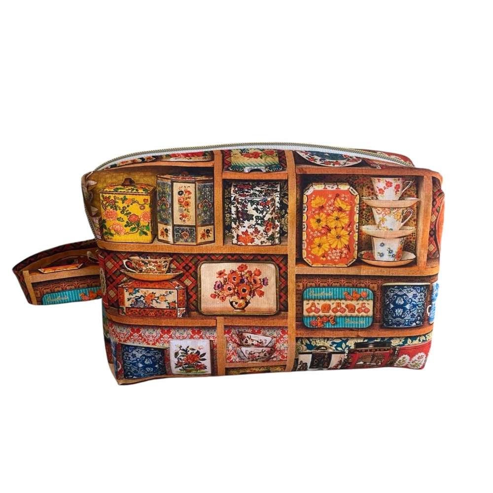 Antique Shelf Print Multicolor Cosmetic Bag. Colorful. Perfect For Travel.
